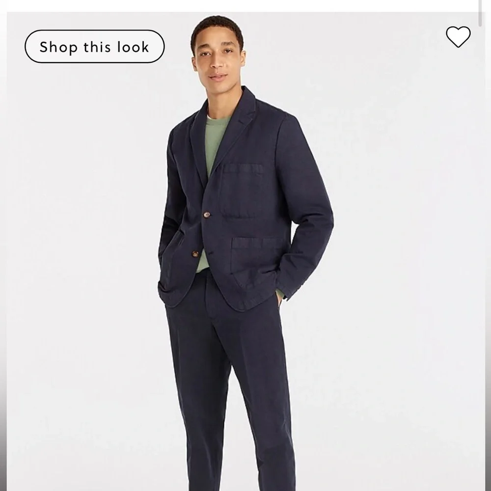 New J‎ Crew Garment-dyed-cotton-linen blend chino suit jacket
